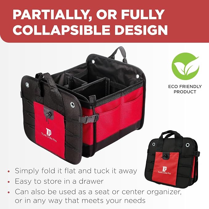TRUNKCRATEPRO Red Car Accessories Trunk Organizer - Image 5