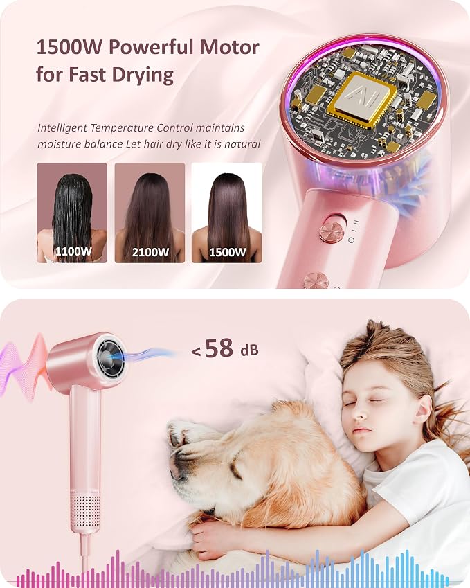 Rudd Hair Dryer with Diffuser, High Speed Hair Dryer with Display, 110000 RPM - Image 6