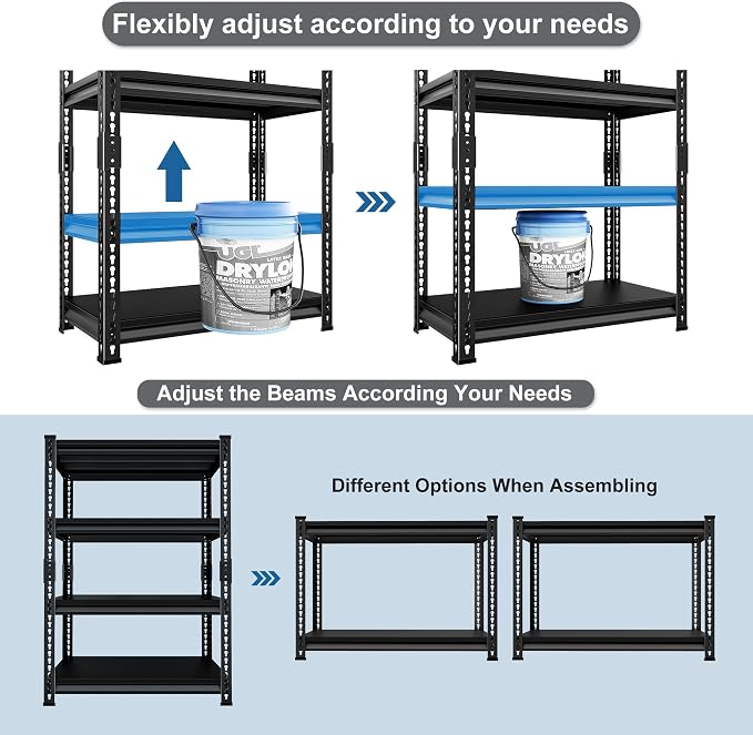 40" W Garage Shelving Heavy Duty，1800LBS Loads Metal Shelving Units and Storage - Image 5