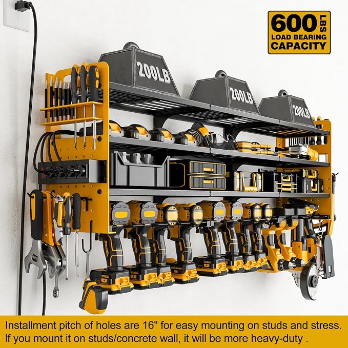12 Cordless Drill Holder Large Power Tool Organizer Wall Mount - Image 7