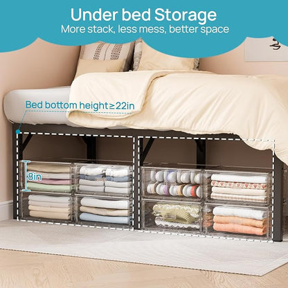 Vtopmart 4 Pack Large Clear Stackable Storage Drawers 23QT, Easily Assemble - Image 5