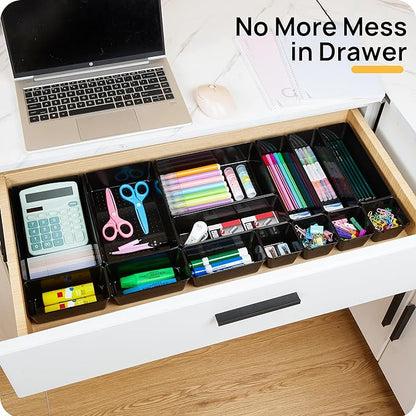Vtopmart 25 PCS Office Desk Drawer Organizers Set, 4-Size Versatile Plastic - Image 3