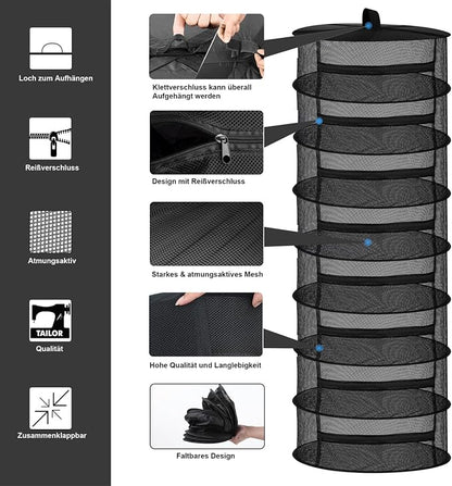 Desy & Feeci Drying Net Herbs 8-Layer Hanging Herb Drying Rack Drying Net - Image 2