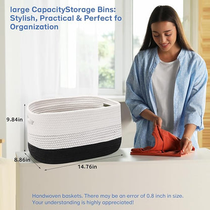 4 Pack Woven Storage Baskets for Organizing - Image 7