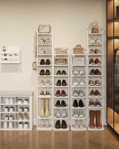 Hzuaneri 8 Tiers Vertical Shoe Rack, Narrow Shoe Tower, Tall Shoes Shelf - Image 8