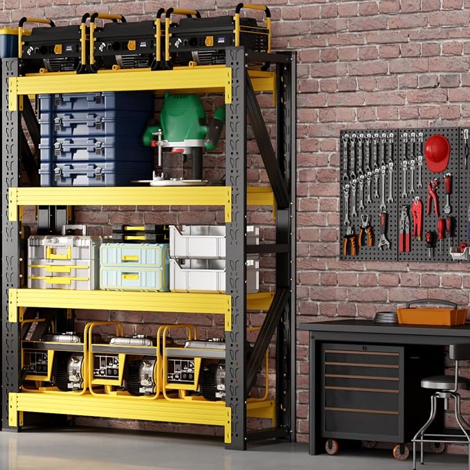 48" W Garage Shelving, 4-Tier Heavy Duty Storage Shelves Unit by Unknown