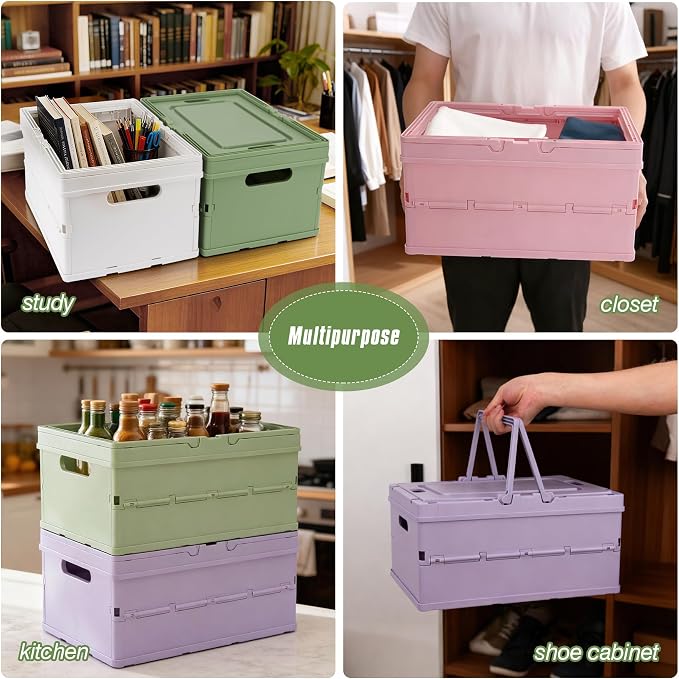 Collapsible Storage Crate, Foldable Plastic Basket - Image 6