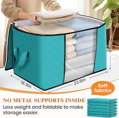 Fab totes 24 Gallons Clothes Storage, Foldable Thick Fabric Blanket Storage Bags - Image 2