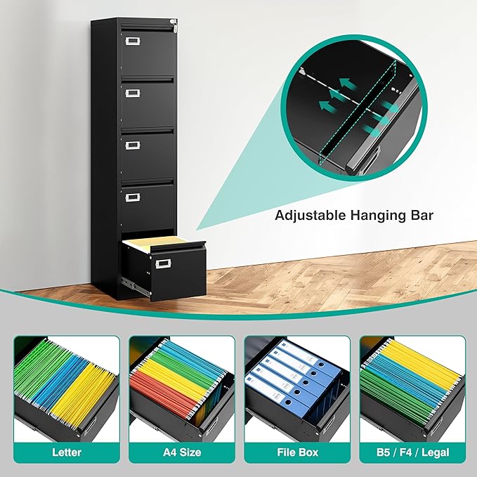 SISESOL 5 Drawer File Cabinet - Image 5