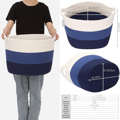 Sea Team Oval Large Cotton Rope Woven Storage Basket - Image 7