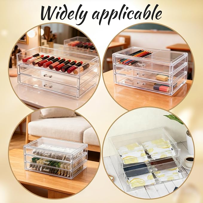 Acrylic Drawers Stackable, 9.3 X 5.3 X 4 Inch Stackable Makeup Organizer - Image 5
