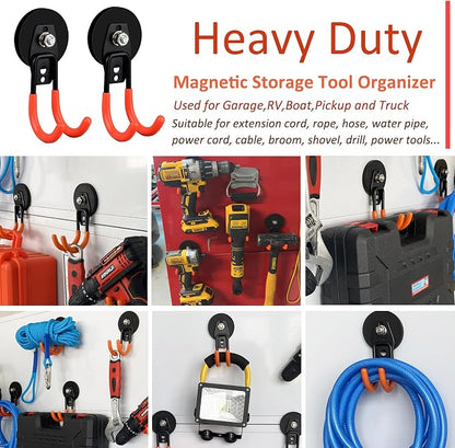 ULIBERMAGNET Garage Strong Magnetic Hooks, 4 Pack Heavy Duty Large J Hooks - Image 3