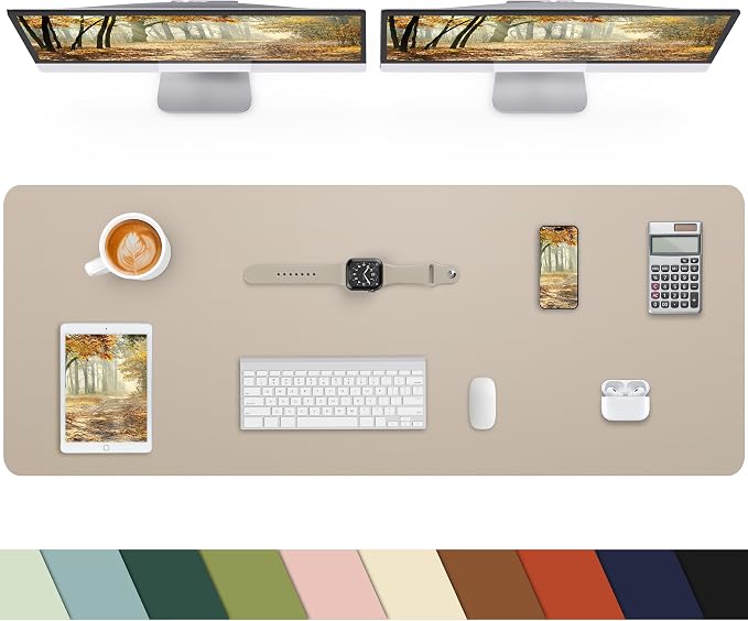 Extra Large Desk pad, Leather Desk Pad Protector, Office Desk Mat, Mouse Pad by cebowa