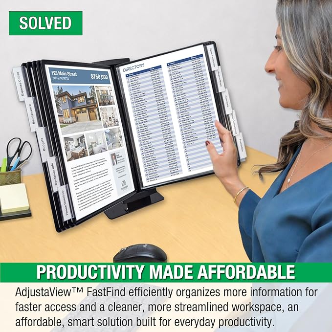 Ultimate Office AdjustaView FastFind 10-Pocket Desktop Reference Display - Image 3