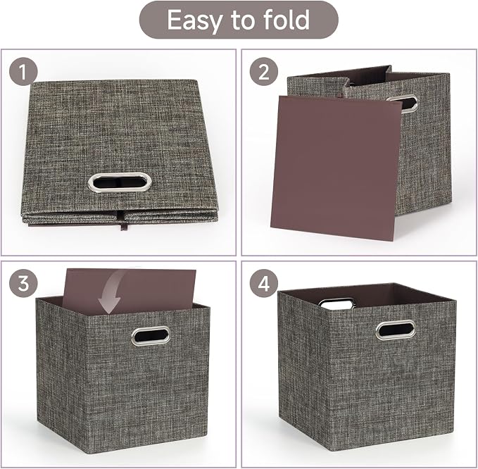Posprica Storage Basket Bins, 13×13 Foldable Storage Boxes Containers - Image 4