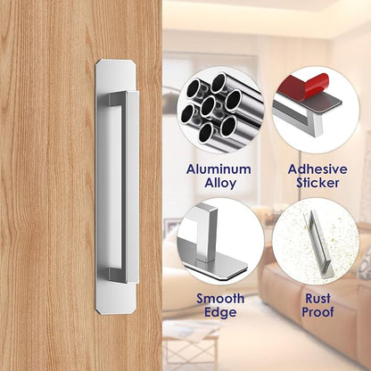 2PCS Self-Stick Instant Cabinet Drawer Door Handles, Aluminum Alloy Adhesive No - Image 4