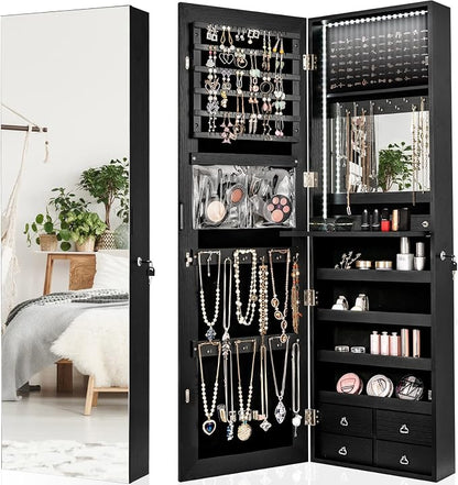 CHARMAID LED Strip Jewelry Armoire by CHARMAID