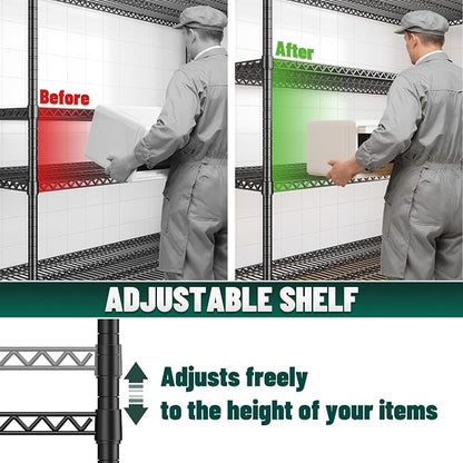 2500 LBS Storage Shelves 68.1"W Wire Shelving Unit, Garage Shelving Heavy Duty - Image 6