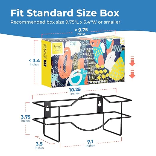 FMP Brands Single Glove Holder for Wall Mount, Wire Rack Disposable Napkin Box - Image 3