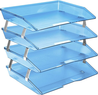 Acrimet Facility 4 Tier Letter Tray Side Load Plastic Desktop File Organizer by Organizingyourlife