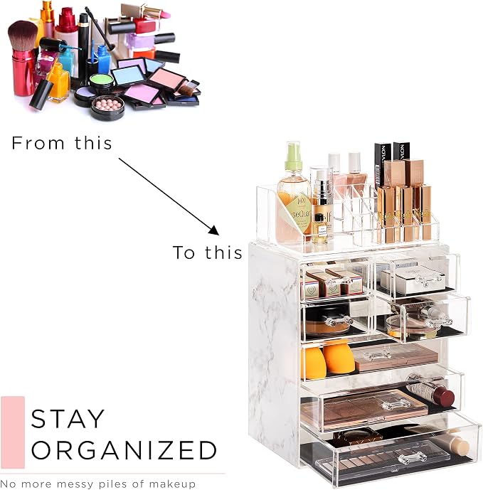 Sorbus Clear Cosmetic Makeup Organizer - Image 7
