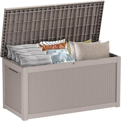 320 Gallon Large Deck Box, Resin Outdoor Storage Box by OutdoorLivingPerfected