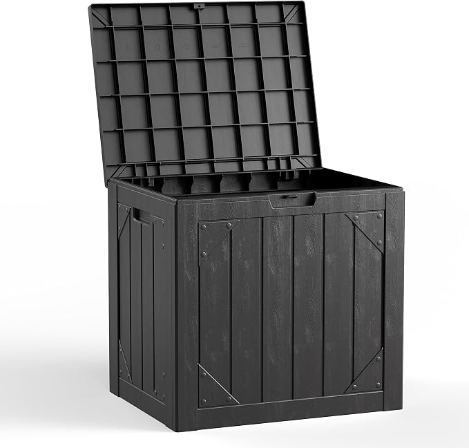 Outdoor Storage Box, 30 Gallon Deck Box Outdoor Storage Bench Outside by FoldingFurniture