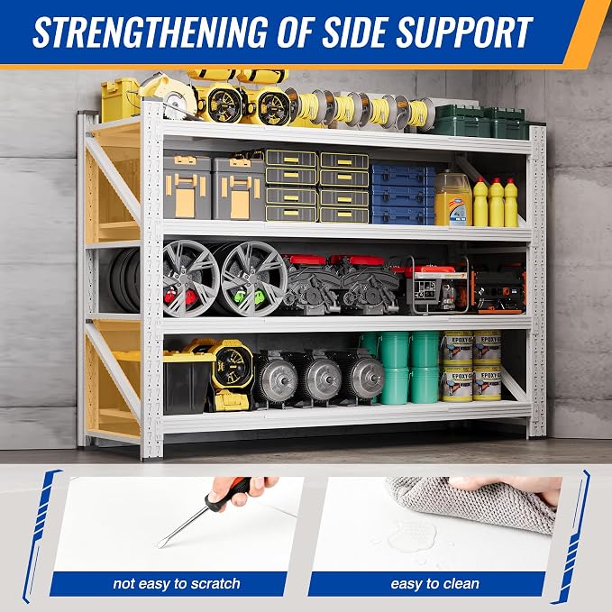 BYNSOE 60" W Storage Shelves 5000lbs Garage Metal Shelving Heavy Duty Garage - Image 7