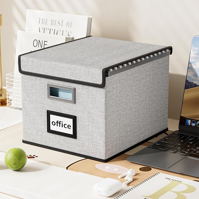 File Organizer Box with Lids, Collapsible File Folder Organizer | File Box with - Image 5