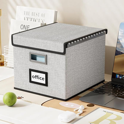 File Organizer Box with Lids, Collapsible File Folder Organizer | File Box with - Image 5