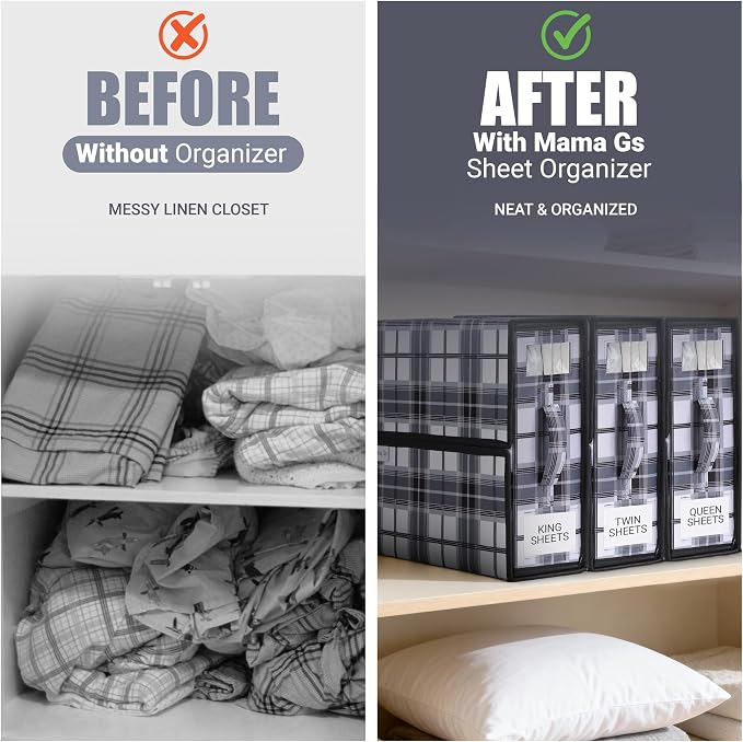 4 Pack Bed Sheet Organizer and Storage - Image 8