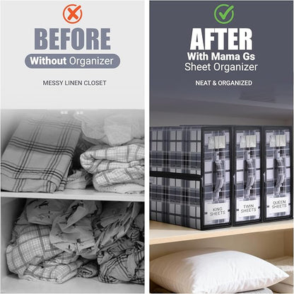 4 Pack Bed Sheet Organizer and Storage - Image 8