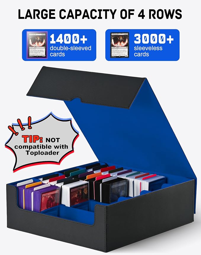 ZLCA Card Storage Box for MTG PTCG, Commander Deck Box Holds 3200+ Cards - Image 2