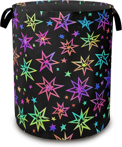 Laundry Hamper, Bright Neon Stars Laundry Basket, Waterproof Oxford Cloth by Unknown