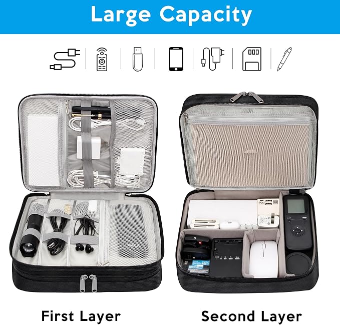 CILLA Electronic Organizer Travel Case, Travel Cord Organizer Case Portable - Image 7