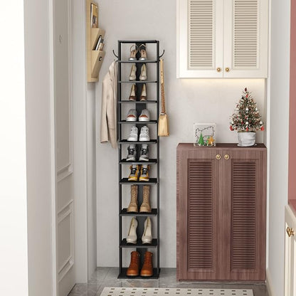 HOMEFORT 10-Tier Vertical Shoe Rack, Corner Shoe Tower, Slim Shoe Organizer - Image 4