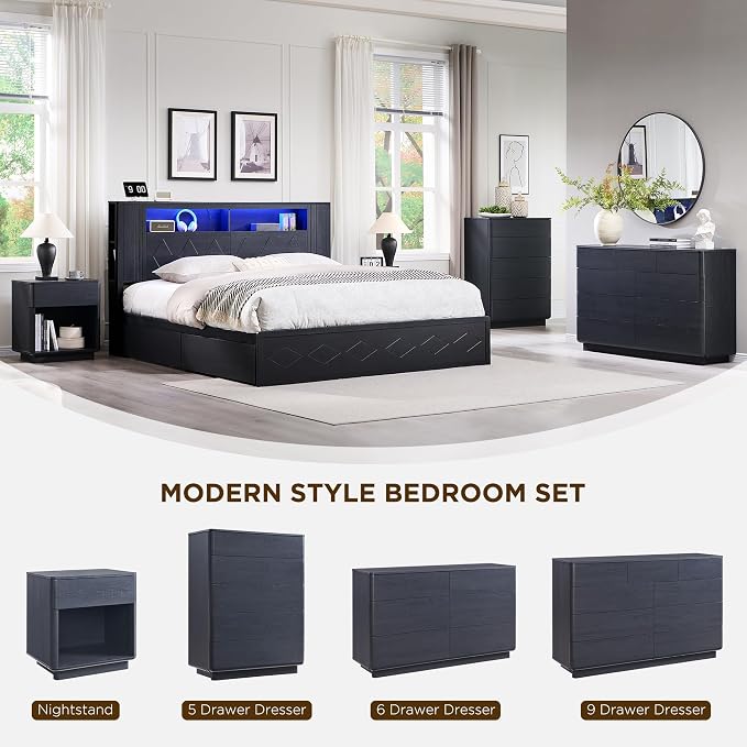ACCOHOHO Modern 6 Drawer Dresser - Image 3