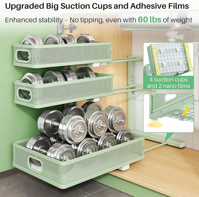 Kitstorack Under Sink Organizer, Slide out Storage Drawer Rack - Image 7
