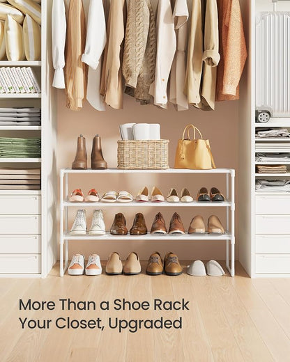 SONGMICS Shoe Rack, 3-Tier Shoe Organizer, Metal Storage Shelf, Upright or - Image 8