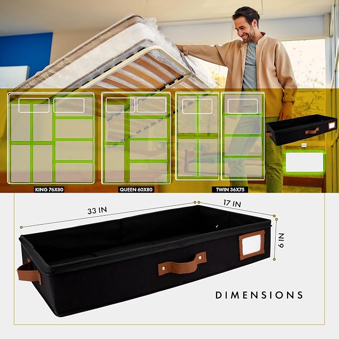 HOMELUX THEORY 2pc Under Bed Storage Containers, Bedroom Under the Bed Drawer - Image 2