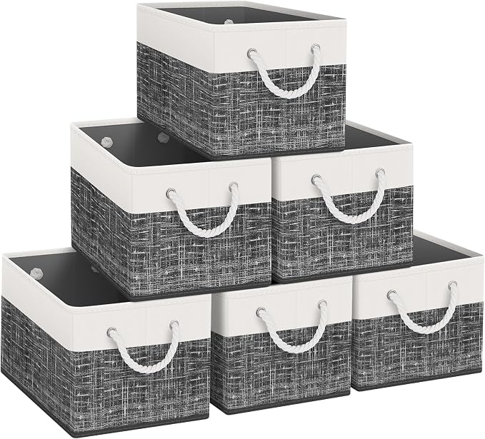 Storage Bins 6-Pack, Foldable Storage Baskets by Fabtotes