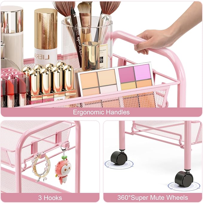 TOOLF 3 Tier Rolling Utility Cart - Image 4