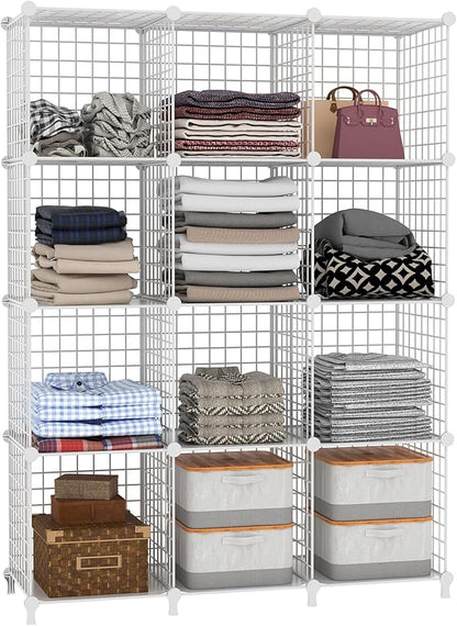 AWTATOS Wire Cube Storage, Closet Organizer, 12 Cube Storage Shelf, Portable - Image 5