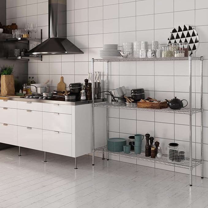 14" Deep x 54" Wide x 54" Height Wire Shelving Kit | 3-Tier | NSF Commercial - Image 2