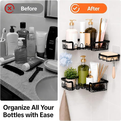 Corner Shower Caddy 3 Pack, Wall Mounted Adhesive Shower Caddy - Image 5