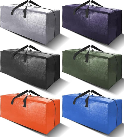 6 Pack Heavy Duty Extra Large Moving Bags W/Backpack Straps by VELVETSURE
