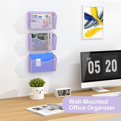 EasyPAG Wall File Organizer, Metal Mesh Hanging File Folder Holder - Image 3