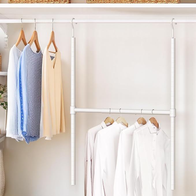 Simple Houseware Adjustable Closet Hanging Rod - Image 2