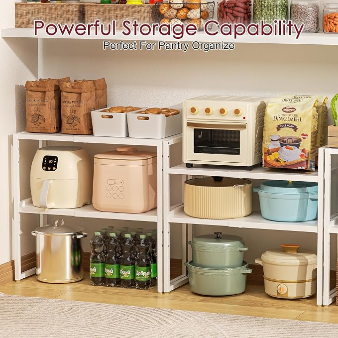 Expandable Kitchen Storage Shelves, 100LBS Heavy Duty Metal Shelving Unit - Image 2