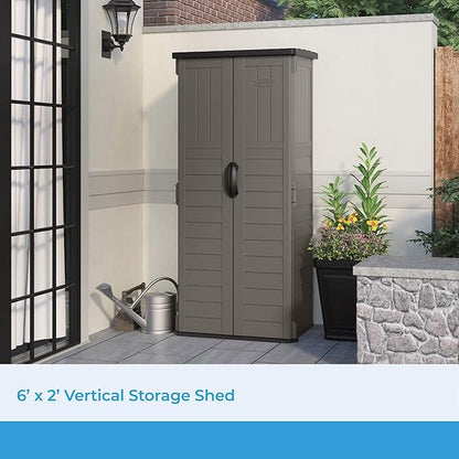 Suncast 22 Cubic Ft. Vertical Resin Outdoor Storage Shed - Image 2